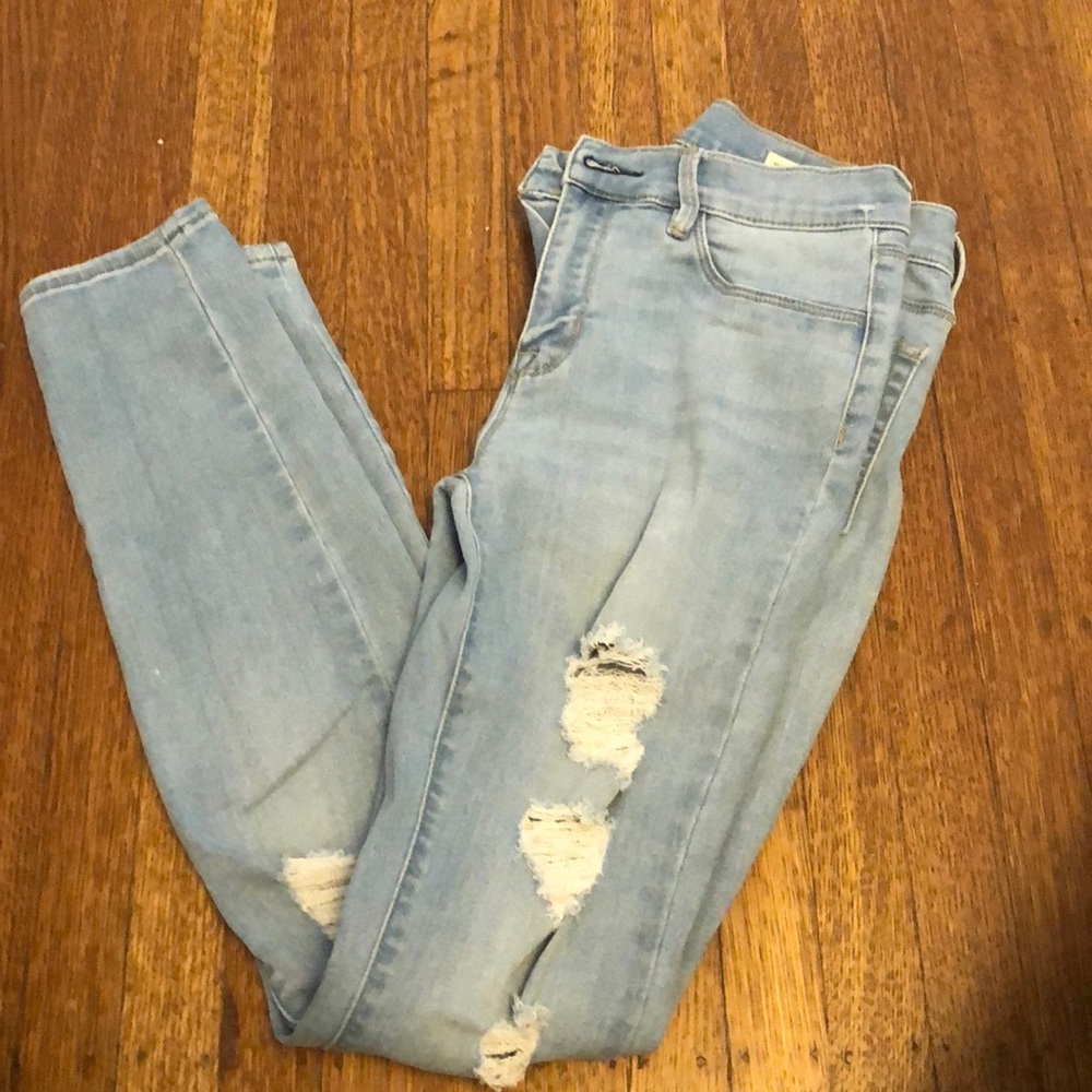 Light wash ripped jeans